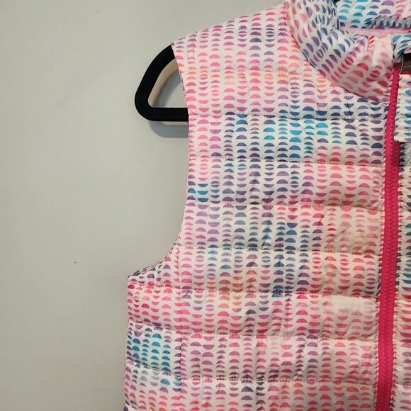 Lands End XL Girls PrimaLoft Down Vest Multicolor Patterned Zip-Up pockets - Picture 3 of 9
